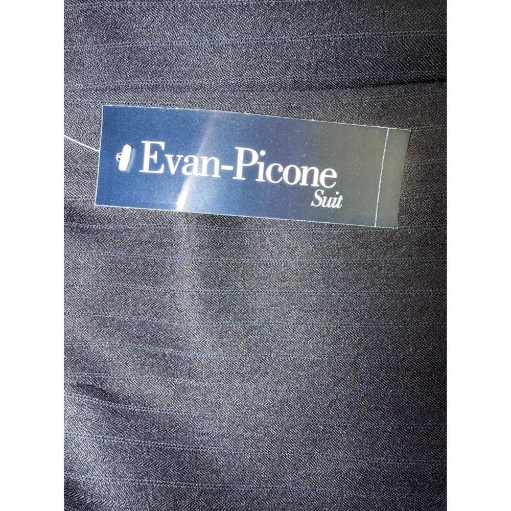 NWT Evan-Picone Womens 2PC Pinstripe Pant Suit Black Cobalt Blue 8 50020151-9JU - Picture 10 of 14